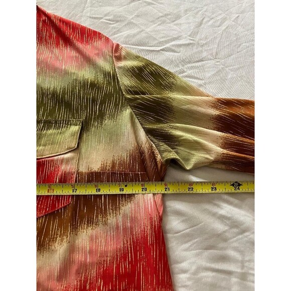 Emily Daniels Women’s XL Multicolor Sequin Blouse Shirt Roll Tab Sleeve - Picture 8 of 12